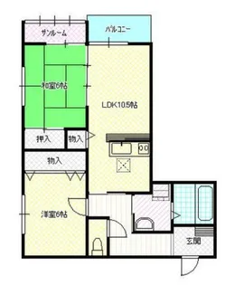 たんぽぽコーポ福岡C棟【1階】の間取り