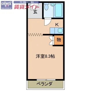 平アパート【3階】の間取り
