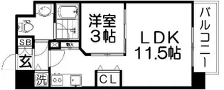 ロッカベラアパートメント【6階】の間取り