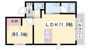 ザ フジイ ガーデンB【2階】の間取り