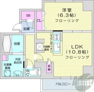 THE SERAM MARUYAMA【2階】の間取り
