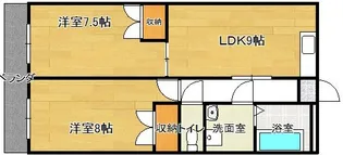 グランドヒル野中【4階】の間取り