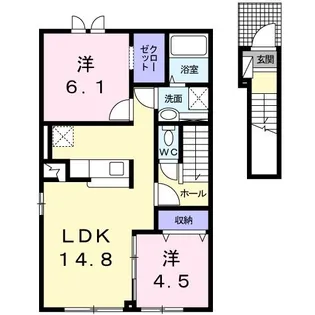 ボヌール【2階】の間取り