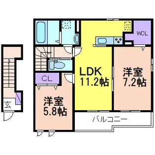 スカイノート・ウエスト【2階】の間取り