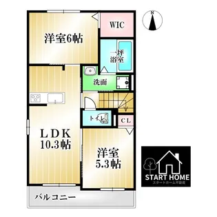 ジェルメアローA【2階】の間取り