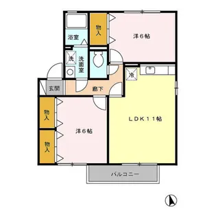 ウィルモアA【1階】の間取り