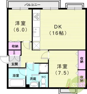鈴蘭台第3団地2号棟【5階】の間取り