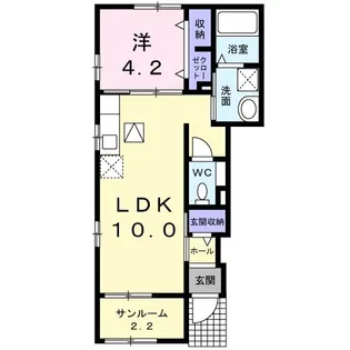 アデルフィRIII【1階】の間取り
