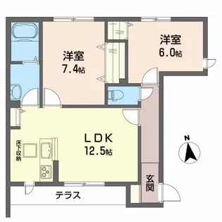 ヴィラーチェトレーズA【1階】の間取り