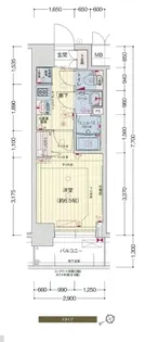 プレサンスOSAKA DOMECITYスクエア【6階】の間取り