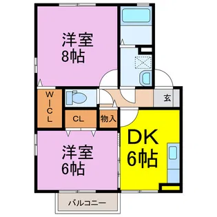グランメール桜町B【1階】の間取り