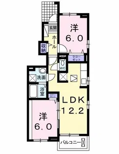 ソラーナB【1階】の間取り