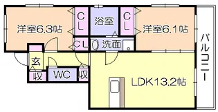 サングリーン【3階】の間取り
