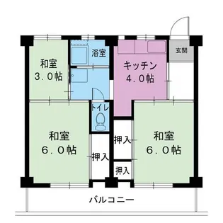 ビレッジハウス新開2号棟【2階】の間取り