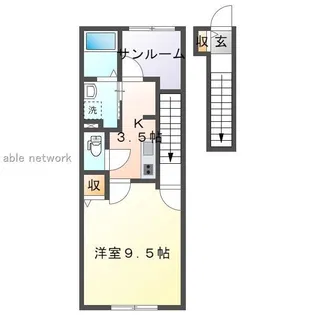 コージーコート大学前【2階】の間取り