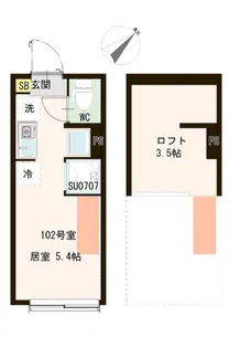 フォルトゥナ白楽【1階】の間取り