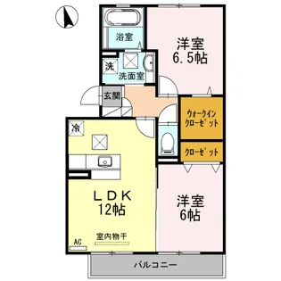 サンストロベリー A棟【1階】の間取り