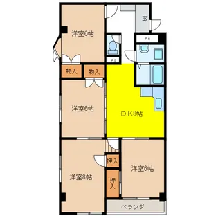 岐阜県岐阜市西鶉6【マンション】の間取り