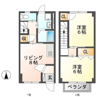 ルネージュK【1階】の間取り