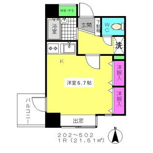 ラピエス白金【4階】の間取り