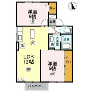 シャトレー松風 B棟【2階】の間取り