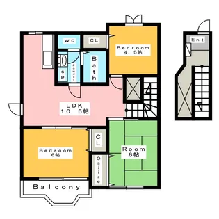 コーポアカリ (コーポAKR)の間取り