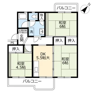 UR金鶏【5階】の間取り