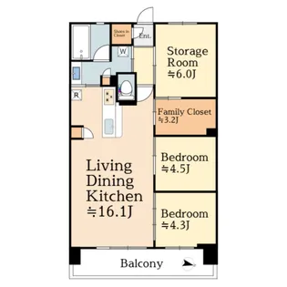 八王子レジデンス【2階】の間取り
