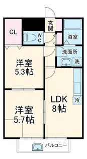 リベルテウイング【2階】の間取り