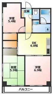 神奈川県小田原市城山2【マンション】の間取り
