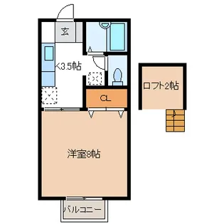 サラダデイズ荘I【2階】の間取り