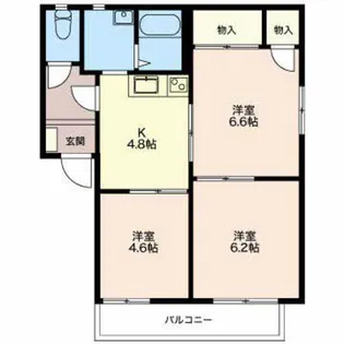 クレアトール菊水B【2階】の間取り