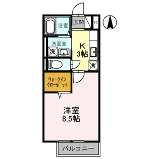 大阪府枚方市北中振1【アパート】の間取り