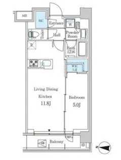 東京都中野区弥生町1【マンション】の間取り
