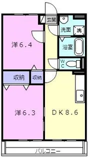 フラット立石E棟【1階】の間取り
