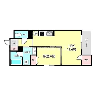 1LDKの間取り画像