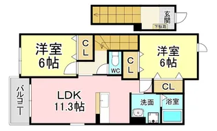 サンリットヒル赤坂A棟【2階】の間取り