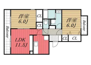 千葉県市原市国分寺台中央1【アパート】の間取り