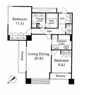 THE WESTMINSTER ザ・ウエストミンスター六本木【11階】の間取り
