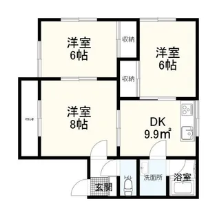 三番町ハイツ【1階】の間取り