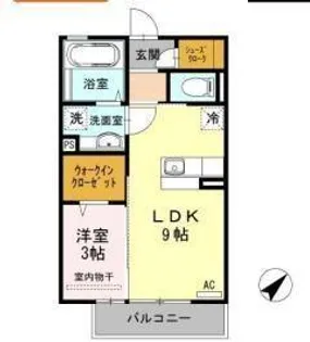 1LDKの間取り画像