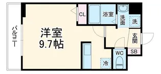 スワンズ京都大将軍【2階】の間取り