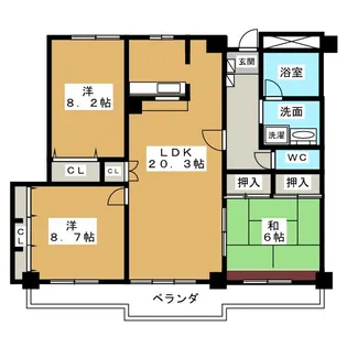 プレディアスタイル旭丘【4階】の間取り