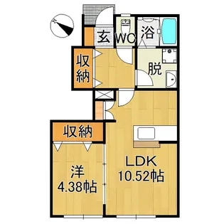 ペットワールド筒井C棟【1階】の間取り