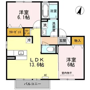 広島県福山市多治米町5【アパート】の間取り