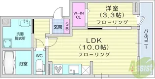 ボヌールF【1階】の間取り