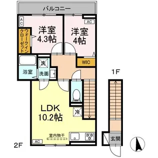 セレスティア小金井中町【2階】の間取り