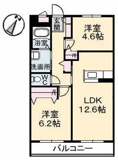 2LDKの間取り画像
