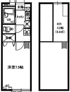 東京都日野市大字新井【アパート】の間取り