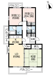 UR真美ヶ丘6丁目【5階】の間取り